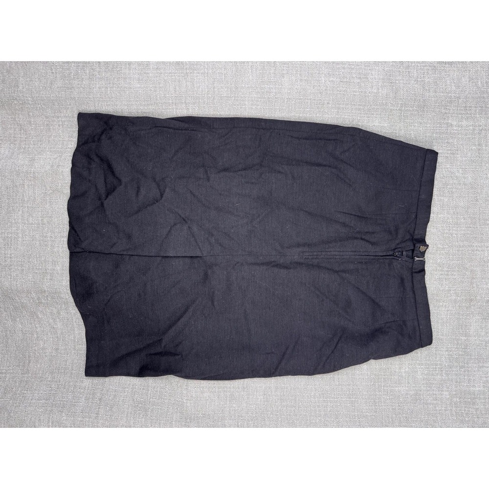 Vintage Anne Klein II Skirt Womens 6 Black Wool Pencil Knee Length Lined Career - Picture 8 of 8